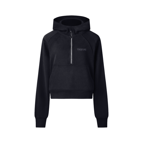 Cropped Half-Zip Hoodie