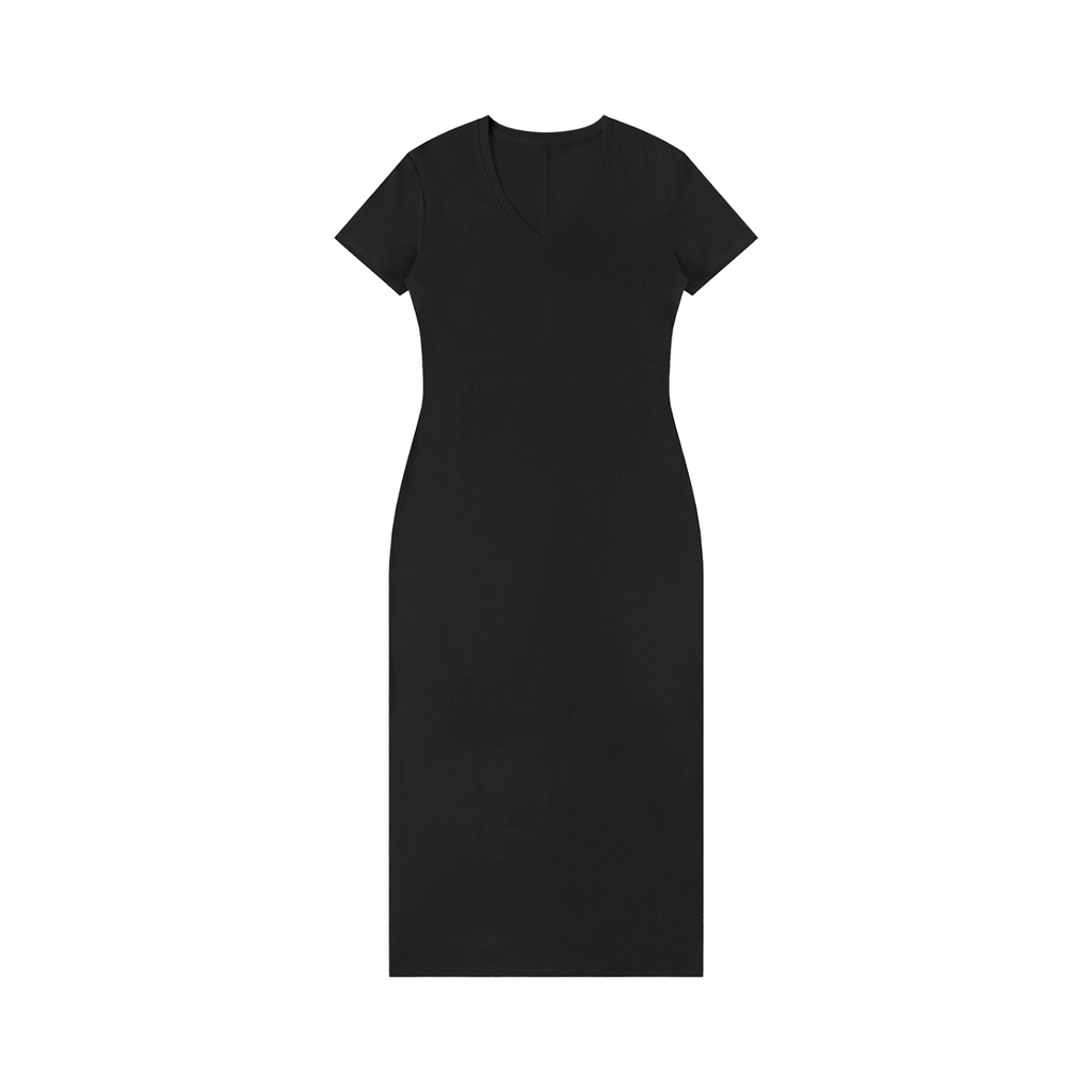 Women's V-Neck Short Sleeve Maxi Dress