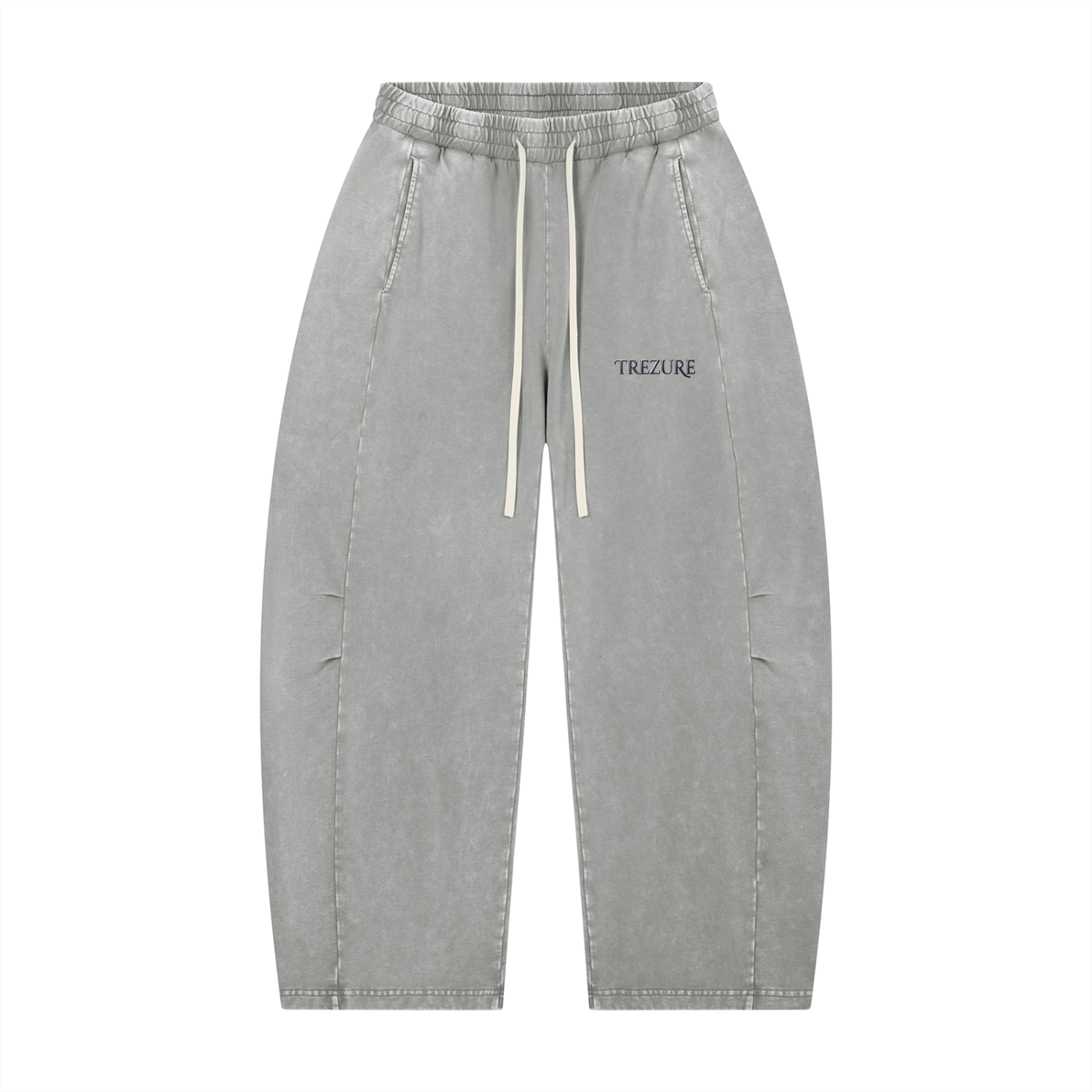 Unisex Mineral Wash Barrel Leg Pants