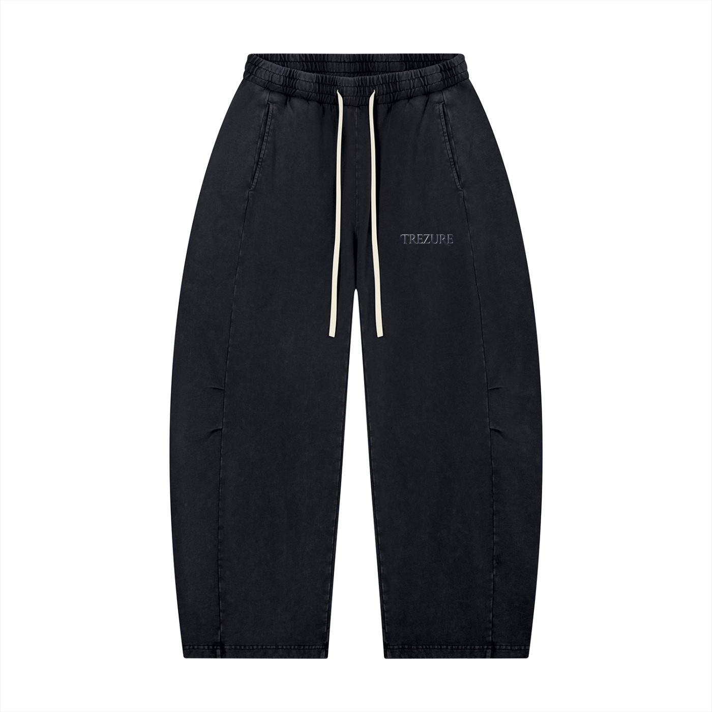 Unisex Mineral Wash Barrel Leg Pants