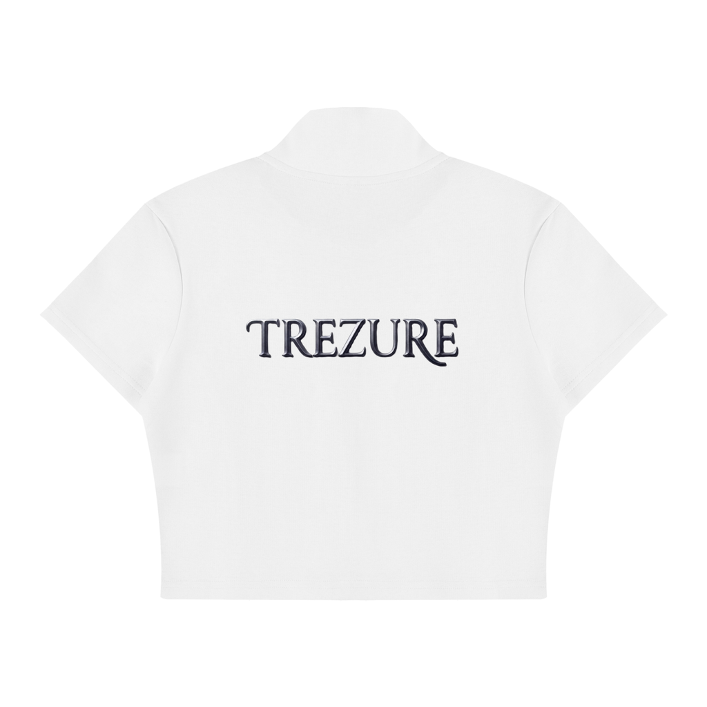 Women's Cropped Full Zip Short Sleeve T-Shirt