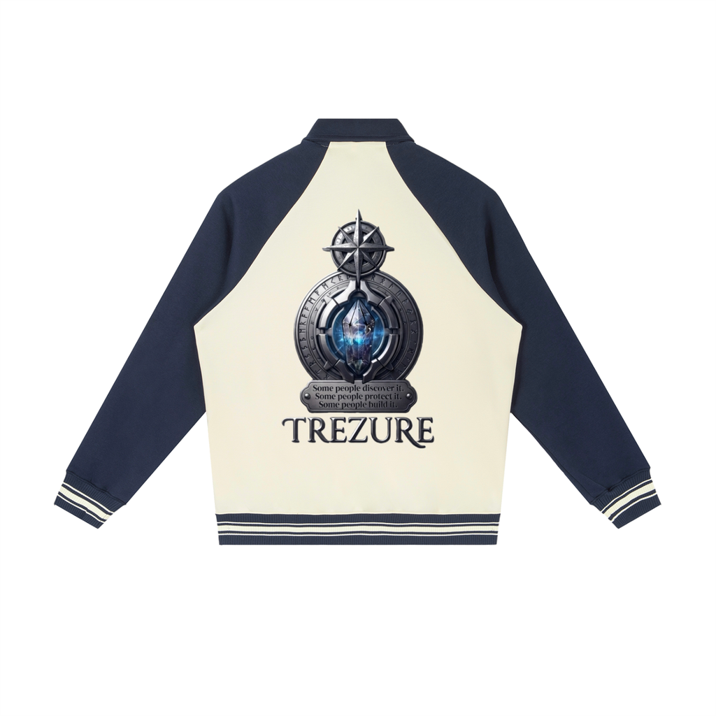 Contrast Raglan Sleeve Baseball Jacket