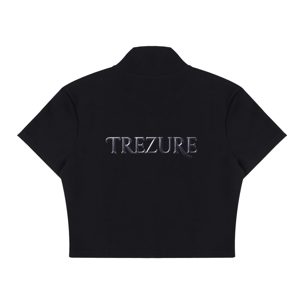 Women's Cropped Full Zip Short Sleeve T-Shirt