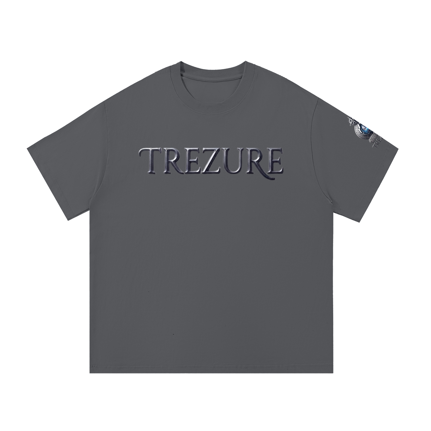 Brown t-shirt with a cat graphic and text on a white background