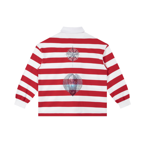 Color Block Stripe Polo Shirt