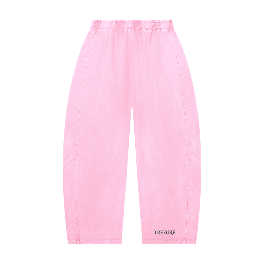 Unisex Mineral Wash Barrel Leg Pants