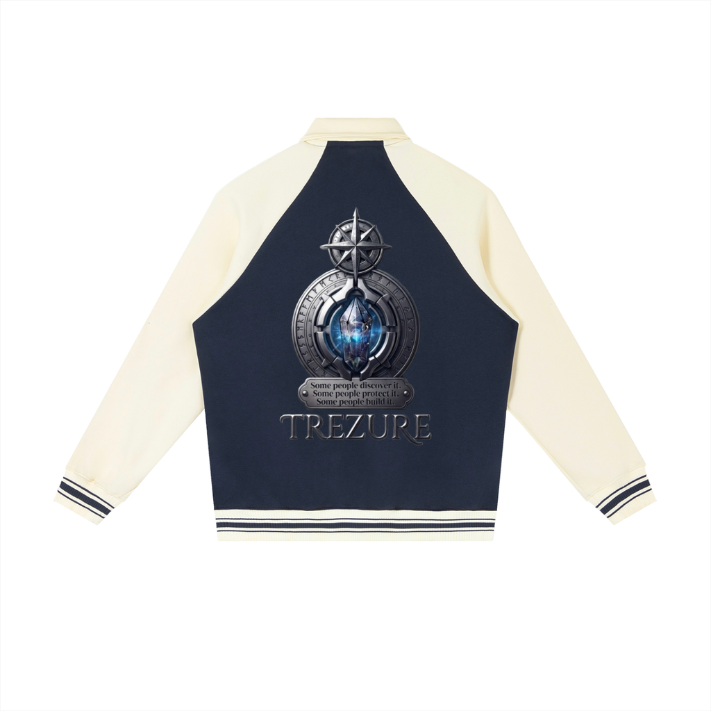Contrast Raglan Sleeve Baseball Jacket