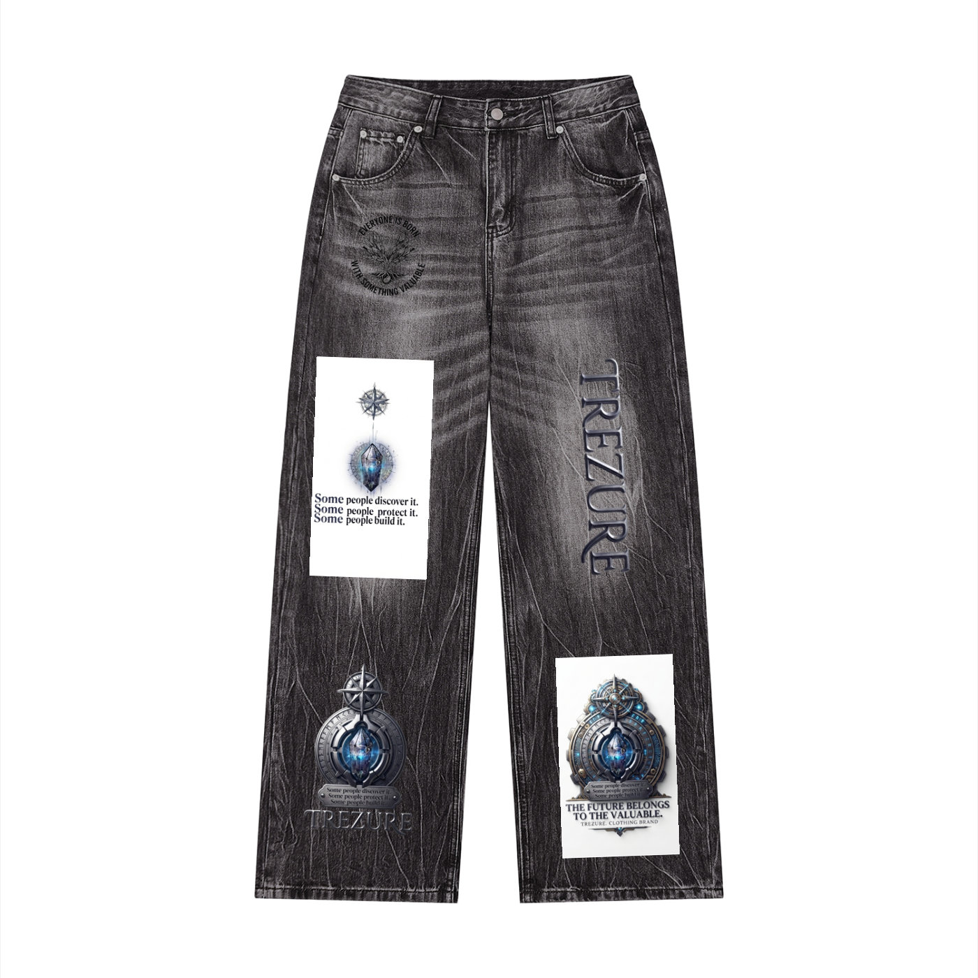 Men’s Vintage Wash Wide Leg Jeans