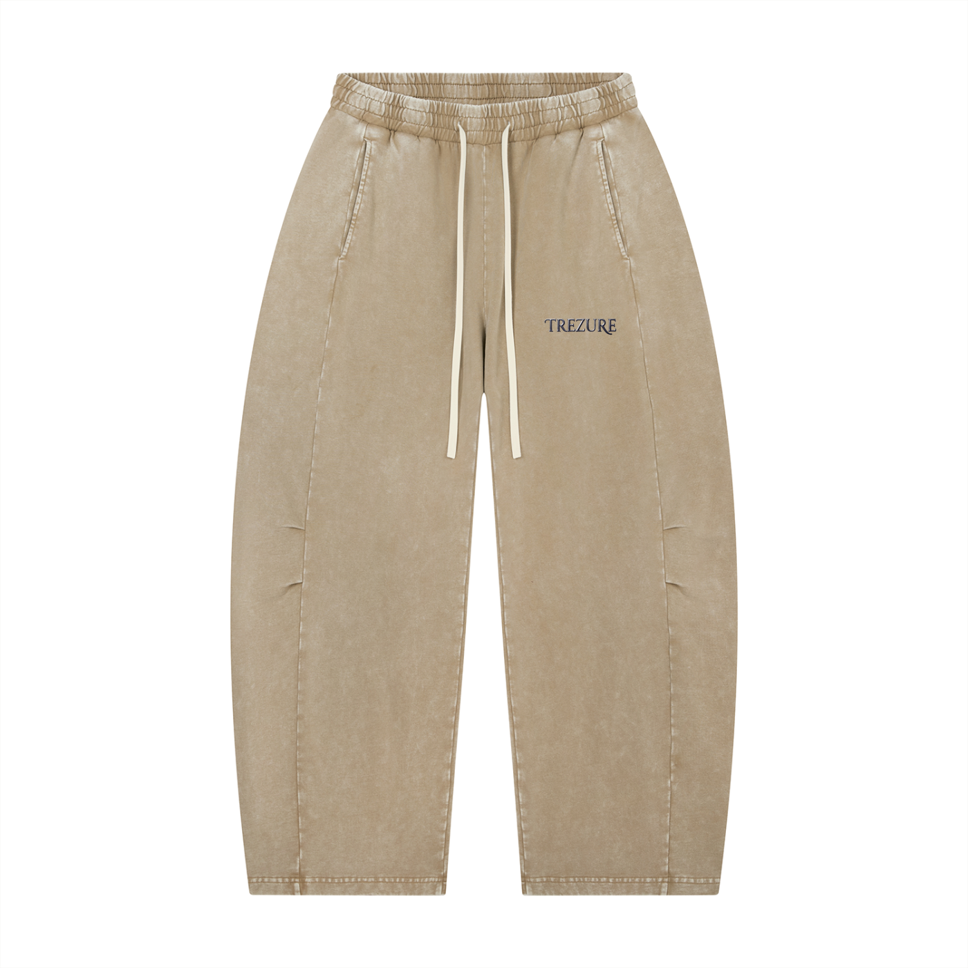Unisex Mineral Wash Barrel Leg Pants