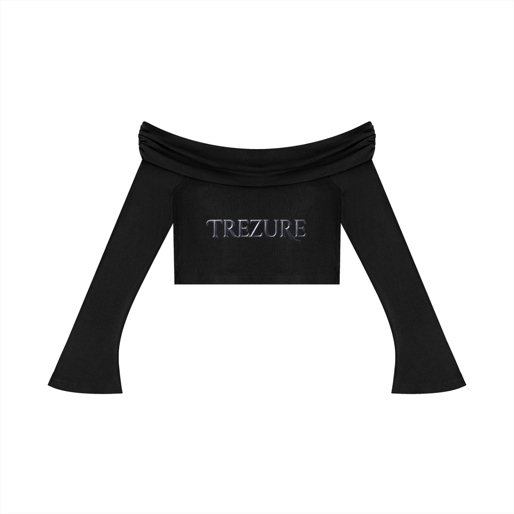 Women's Off-the-Shoulder Bell Sleeve Crop T-Shirt