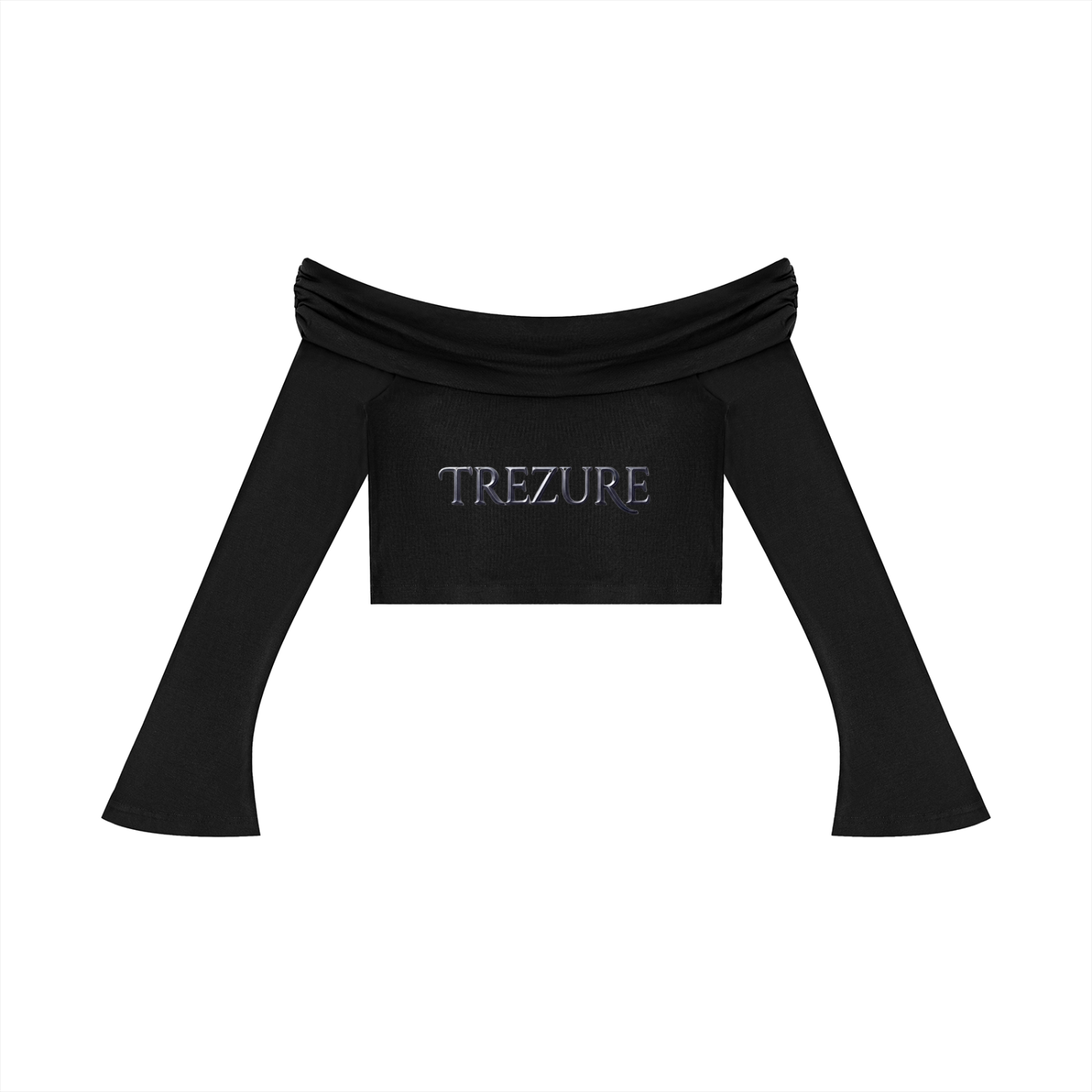 Women's Off-the-Shoulder Bell Sleeve Crop T-Shirt