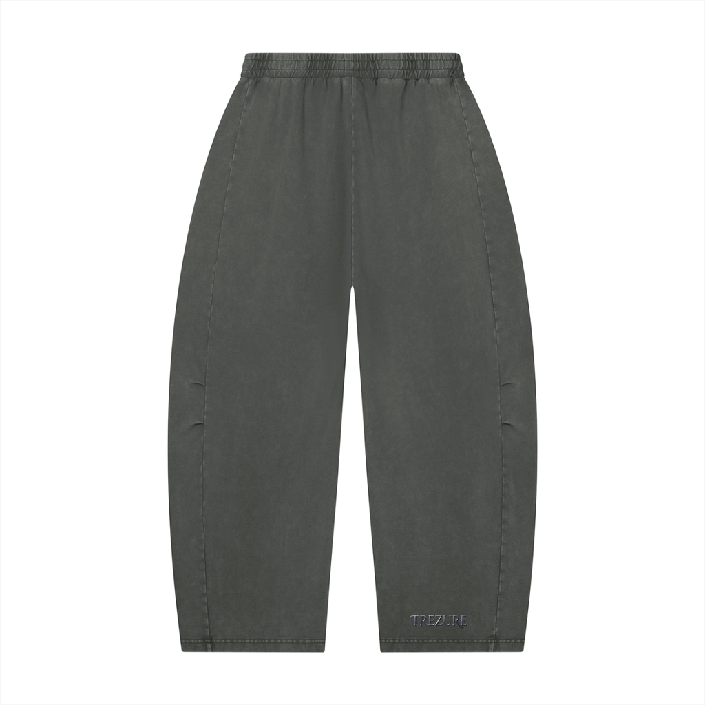Unisex Mineral Wash Barrel Leg Pants