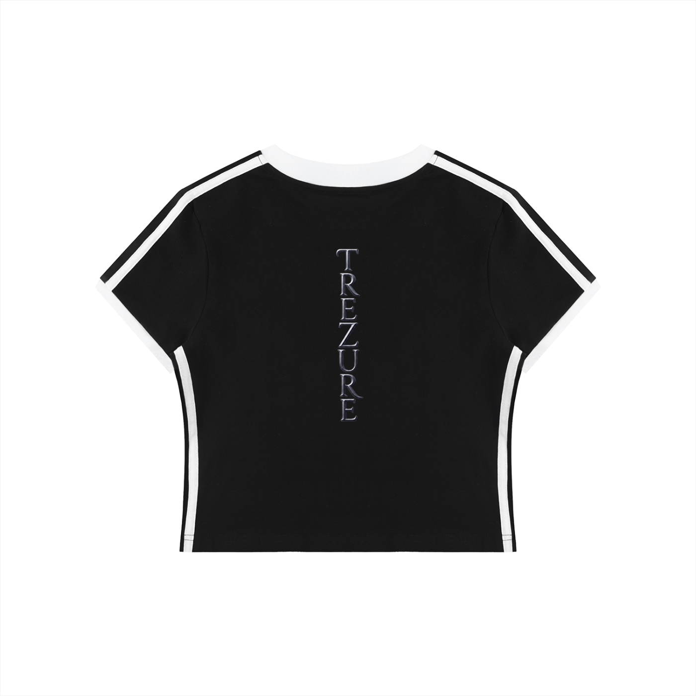 Women's Retro Binding V-Neck Crop T-Shirt
