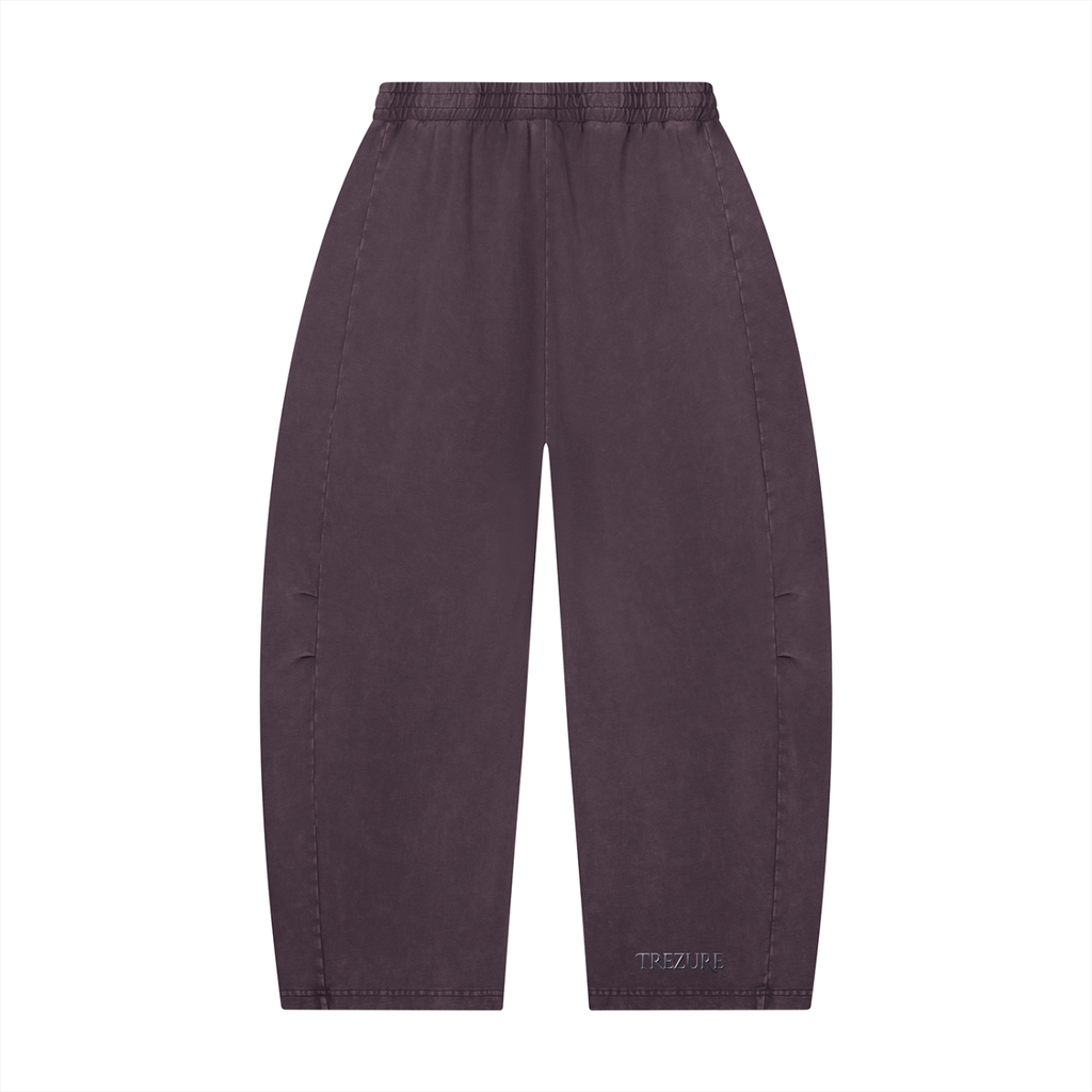 Unisex Mineral Wash Barrel Leg Pants