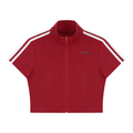 Women's Cropped Full Zip Short Sleeve T-Shirt