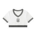 Women's Color Block V-Neck Crop T-Shirt