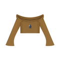 Women's Off-the-Shoulder Bell Sleeve Crop T-Shirt