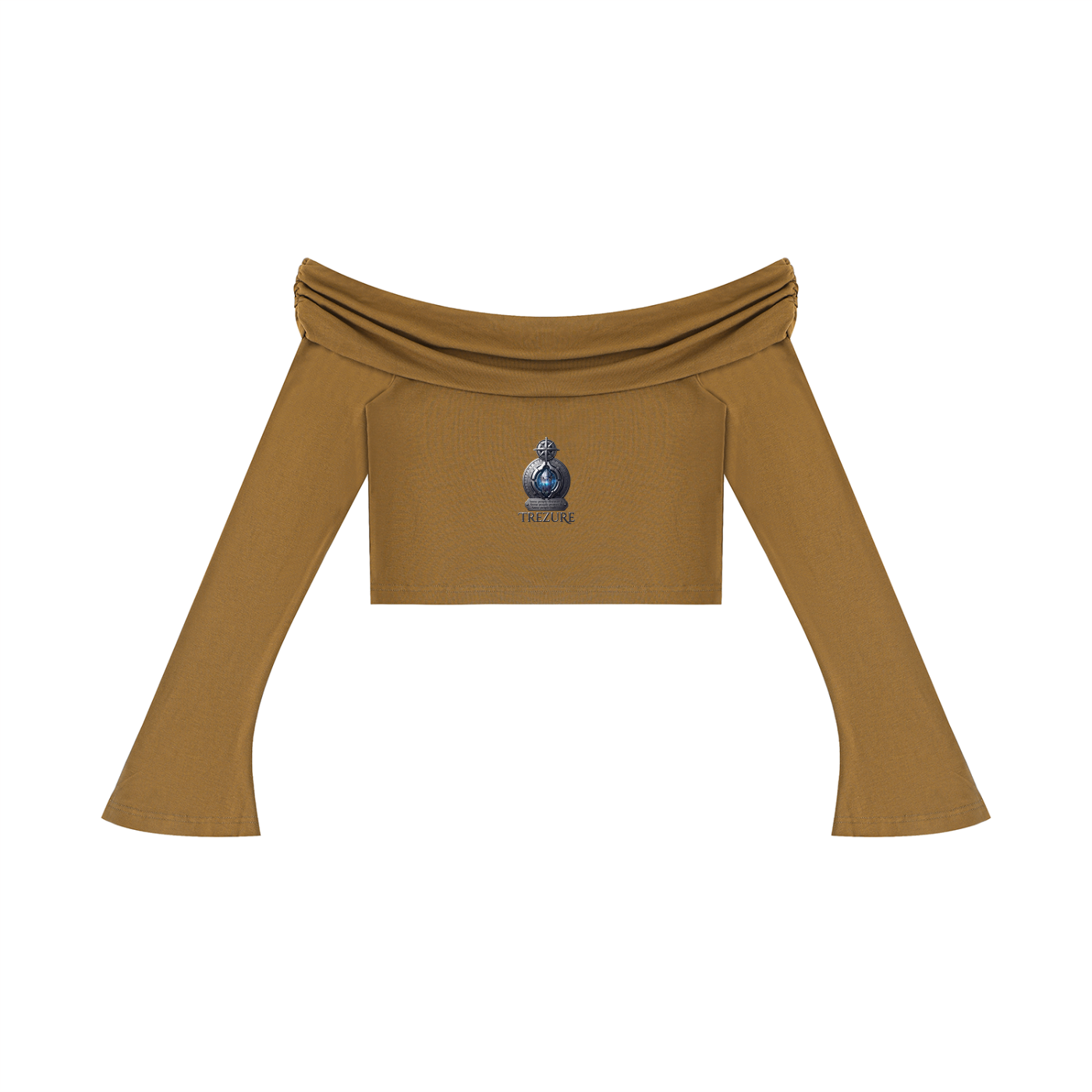 Women's Off-the-Shoulder Bell Sleeve Crop T-Shirt