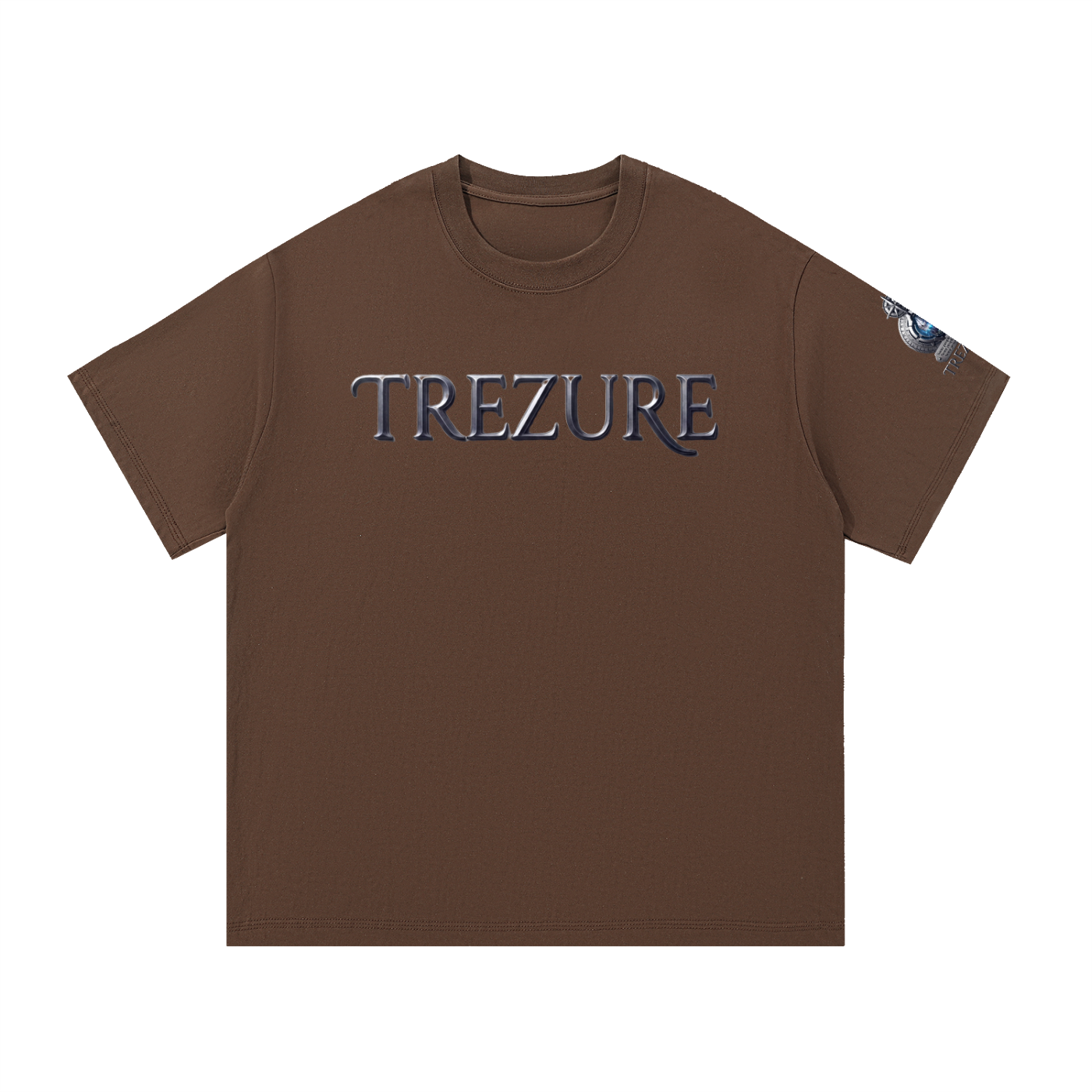 Brown t-shirt with 'KIIINGDOM APPAREL' text on a white background