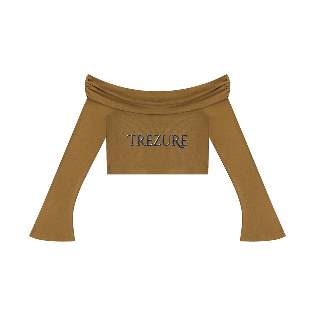 Women's Off-the-Shoulder Bell Sleeve Crop T-Shirt