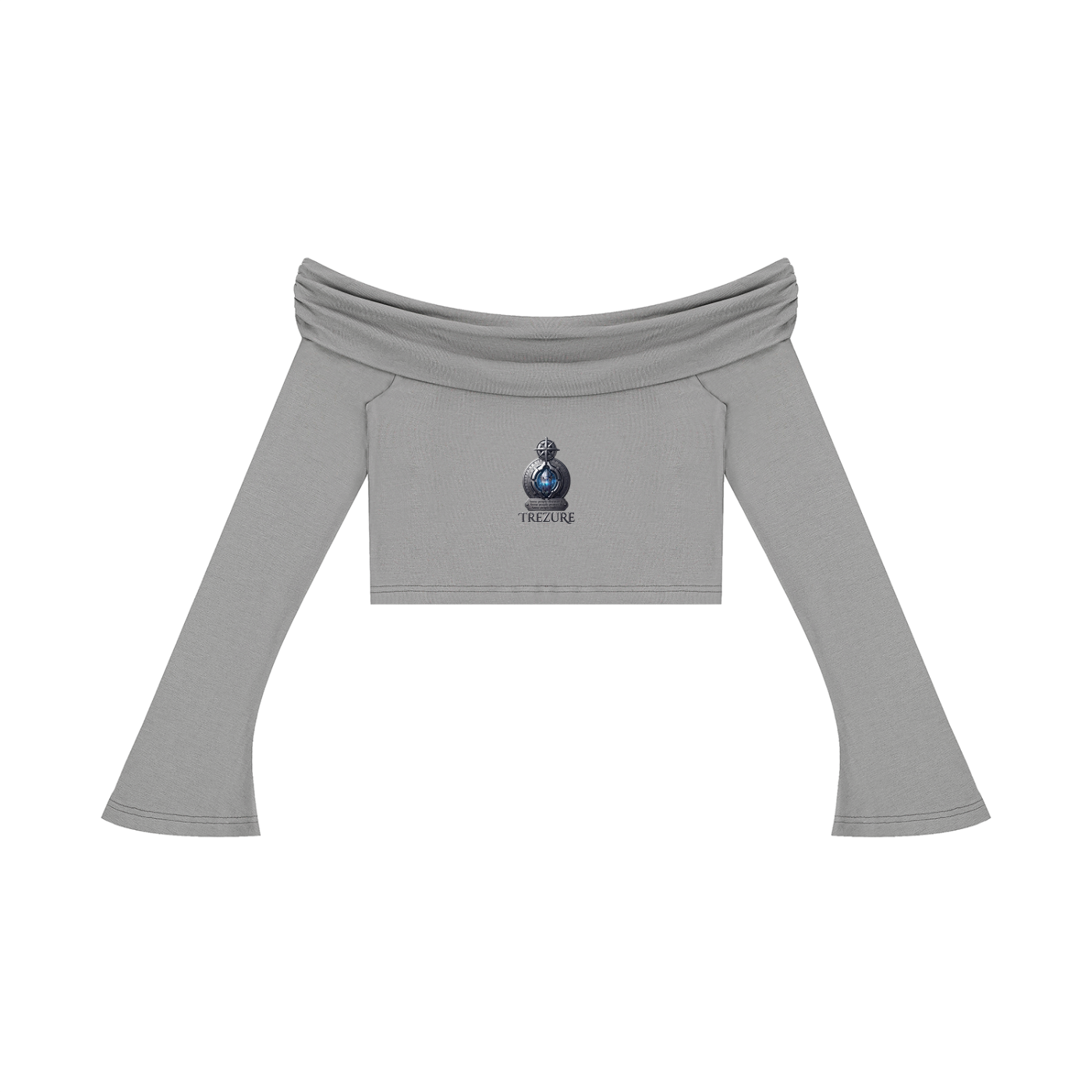 Women's Off-the-Shoulder Bell Sleeve Crop T-Shirt