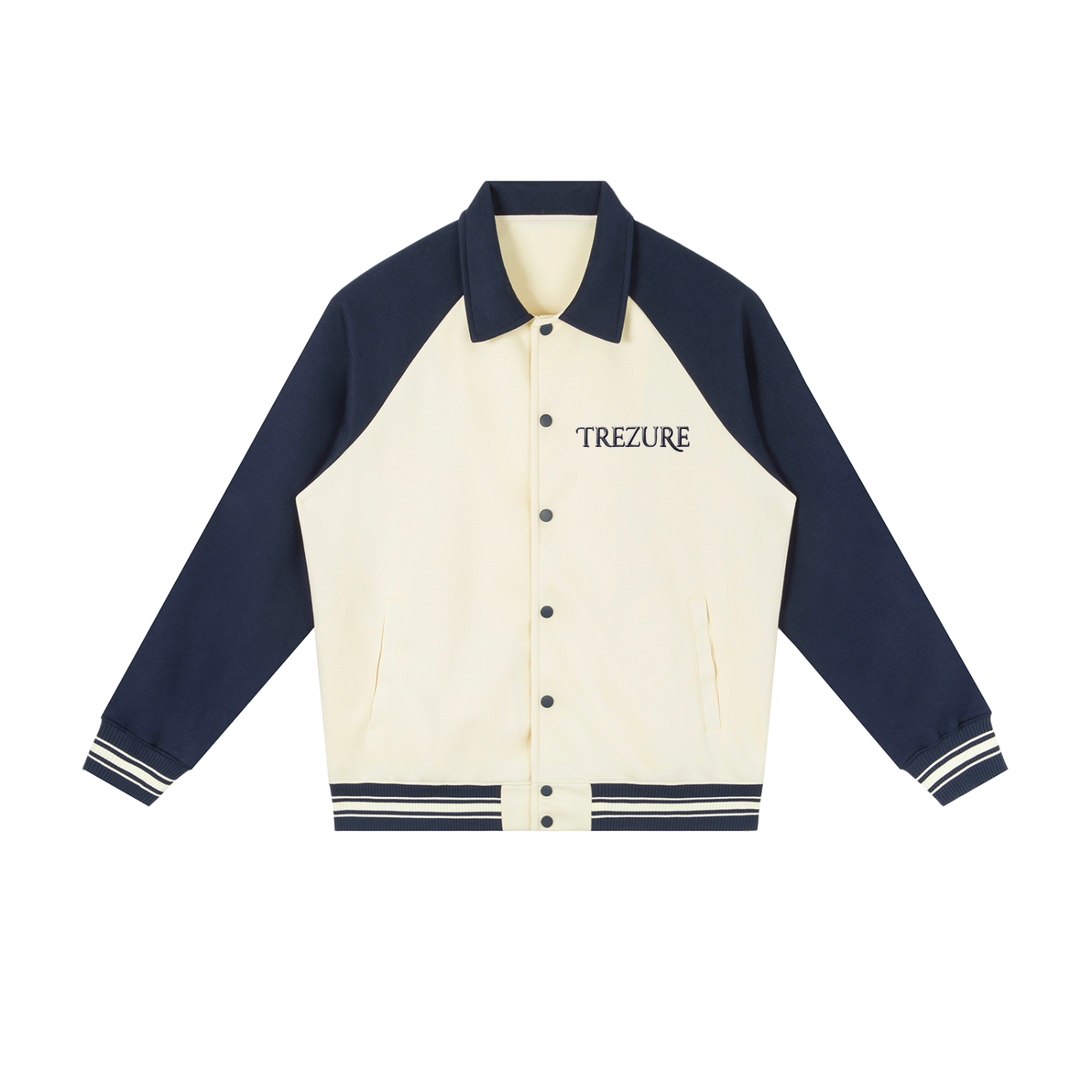 Contrast Raglan Sleeve Baseball Jacket