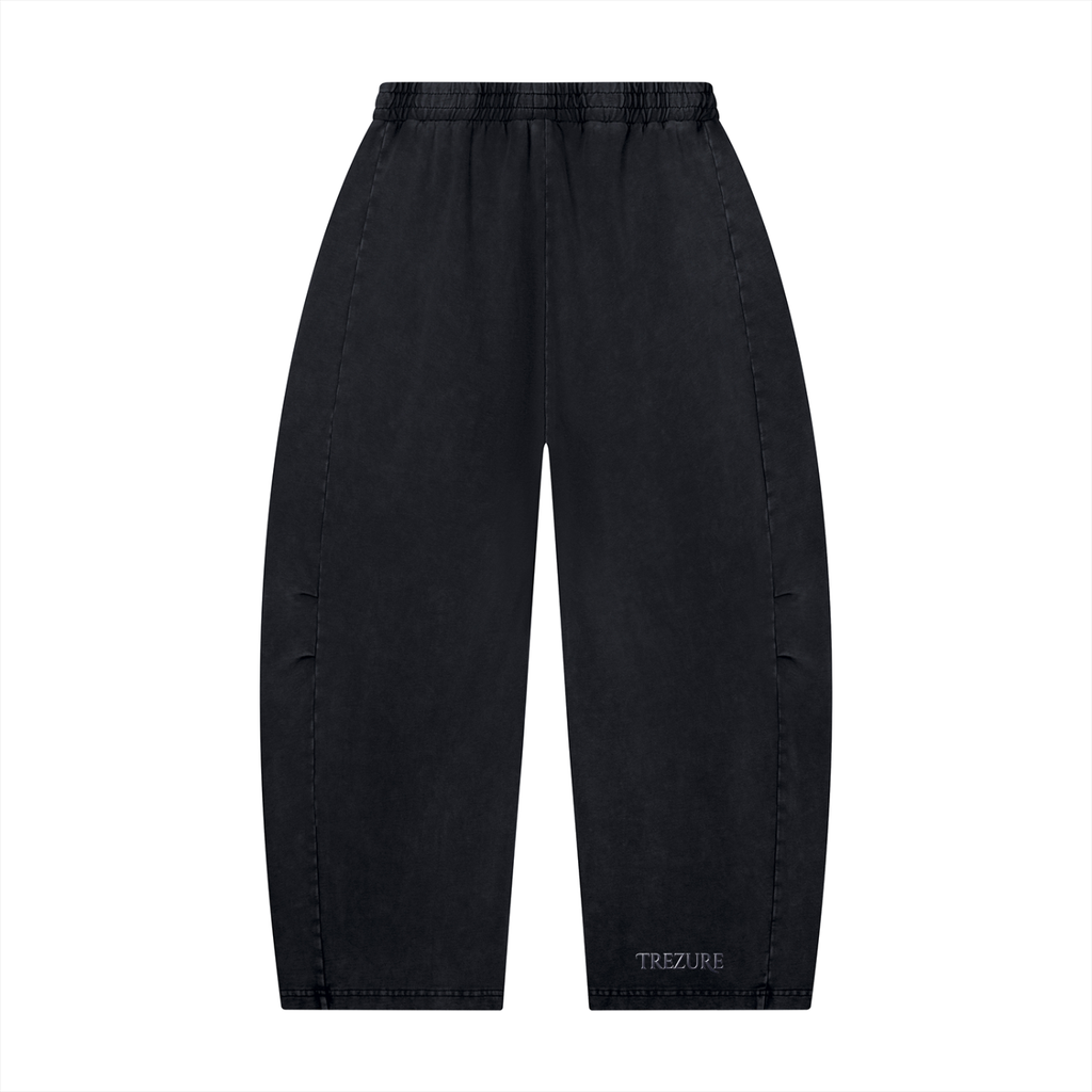 Unisex Mineral Wash Barrel Leg Pants