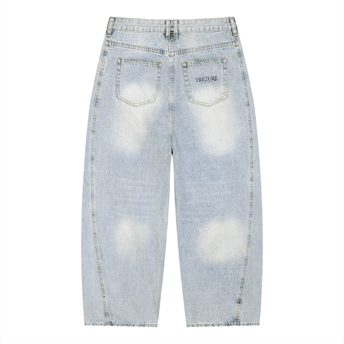 Men's Vintage Wash Sunfade Barrel Leg Jeans