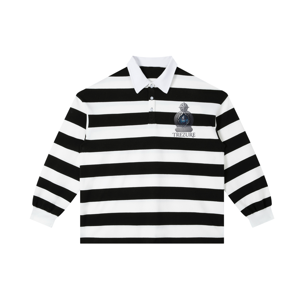 Color Block Stripe Polo Shirt