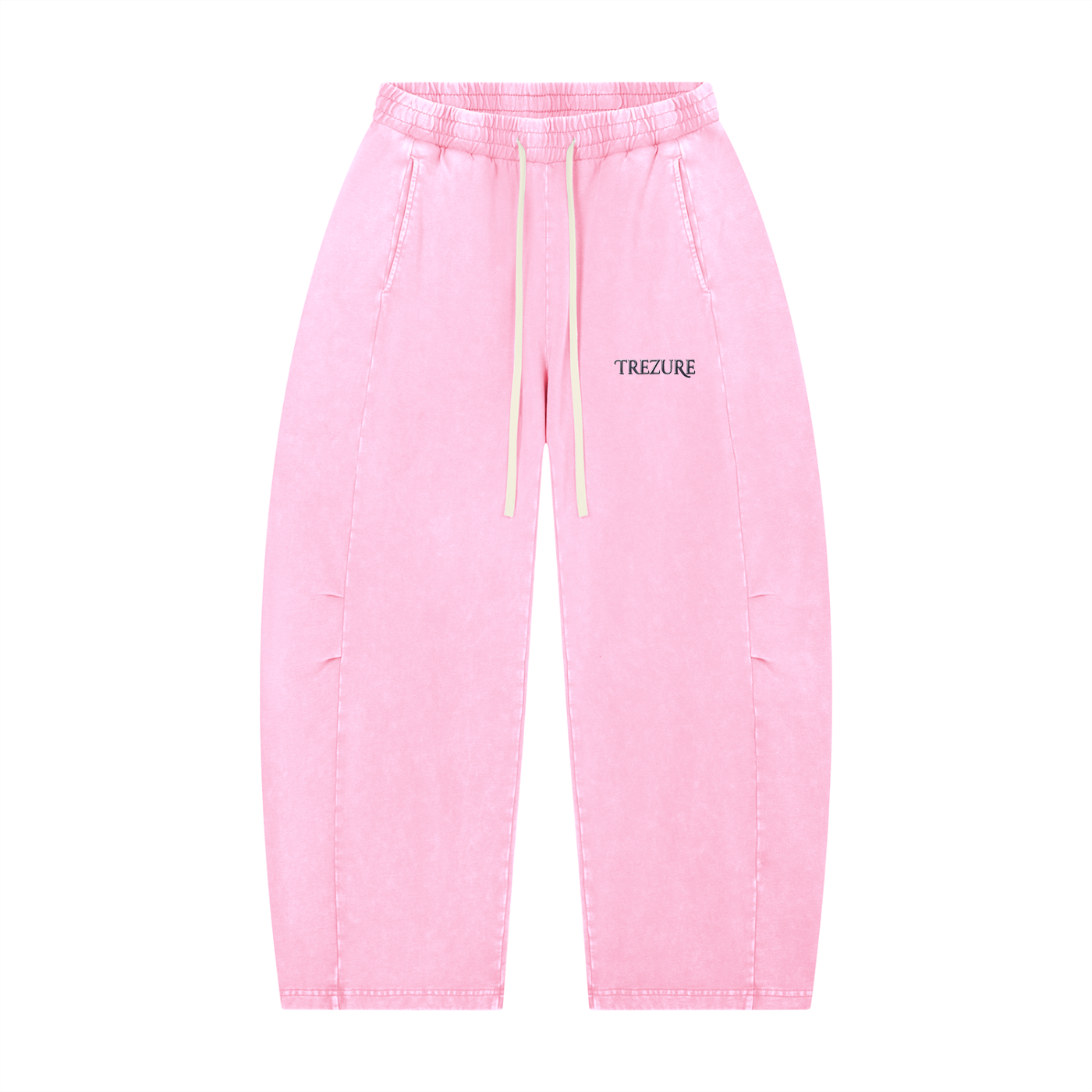 Unisex Mineral Wash Barrel Leg Pants