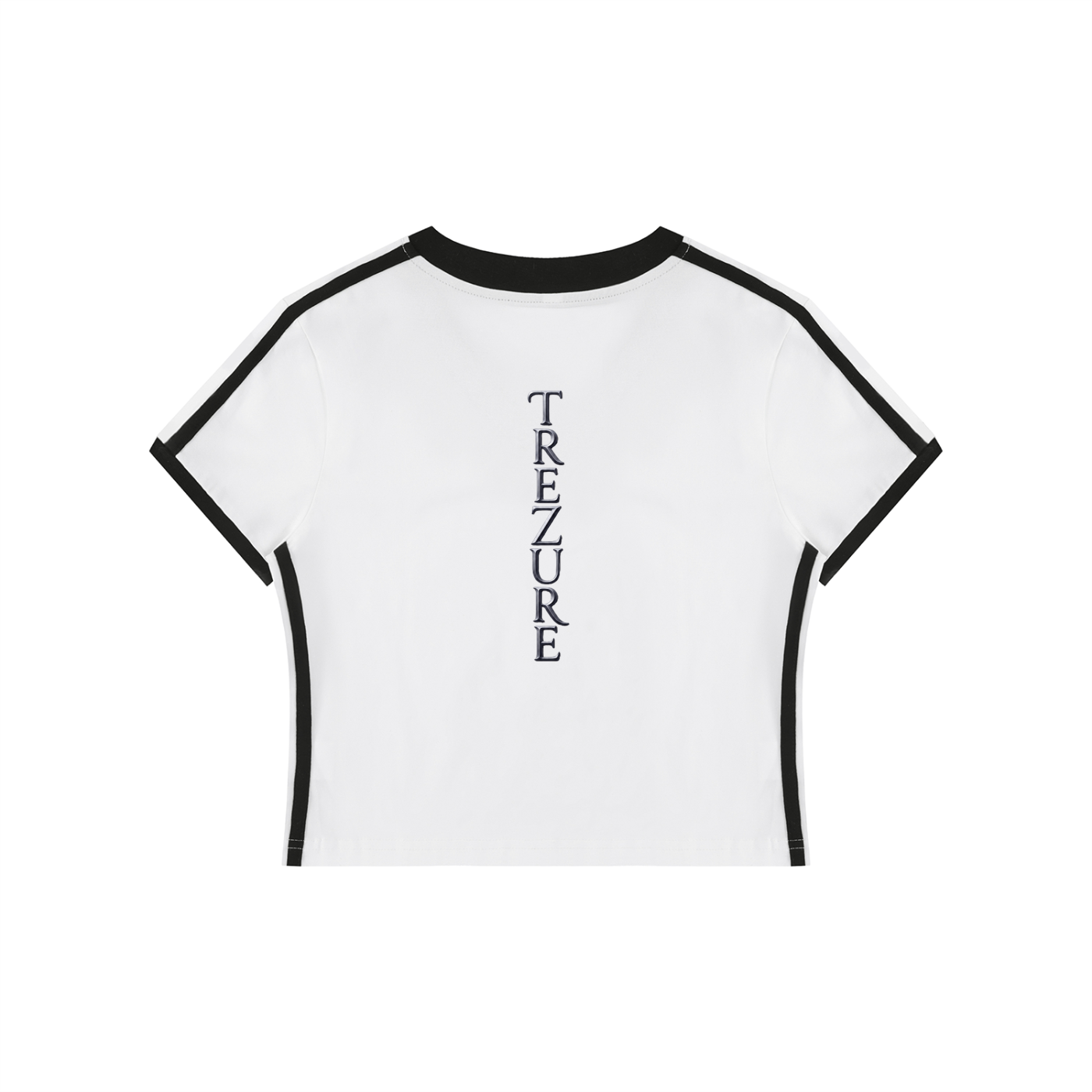 Women's Retro Binding V-Neck Crop T-Shirt