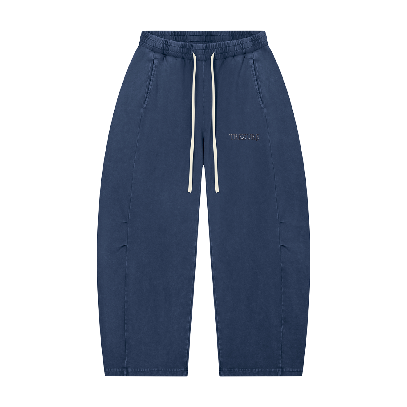 Unisex Mineral Wash Barrel Leg Pants