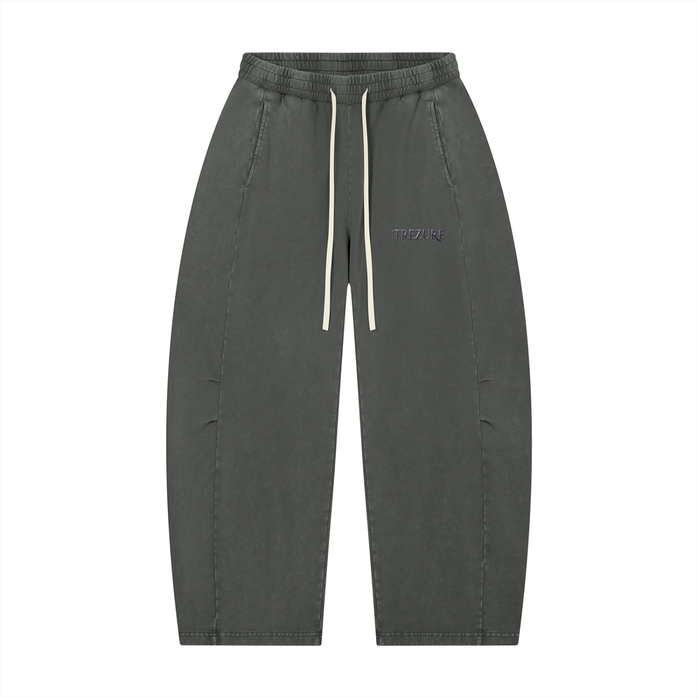 Unisex Mineral Wash Barrel Leg Pants