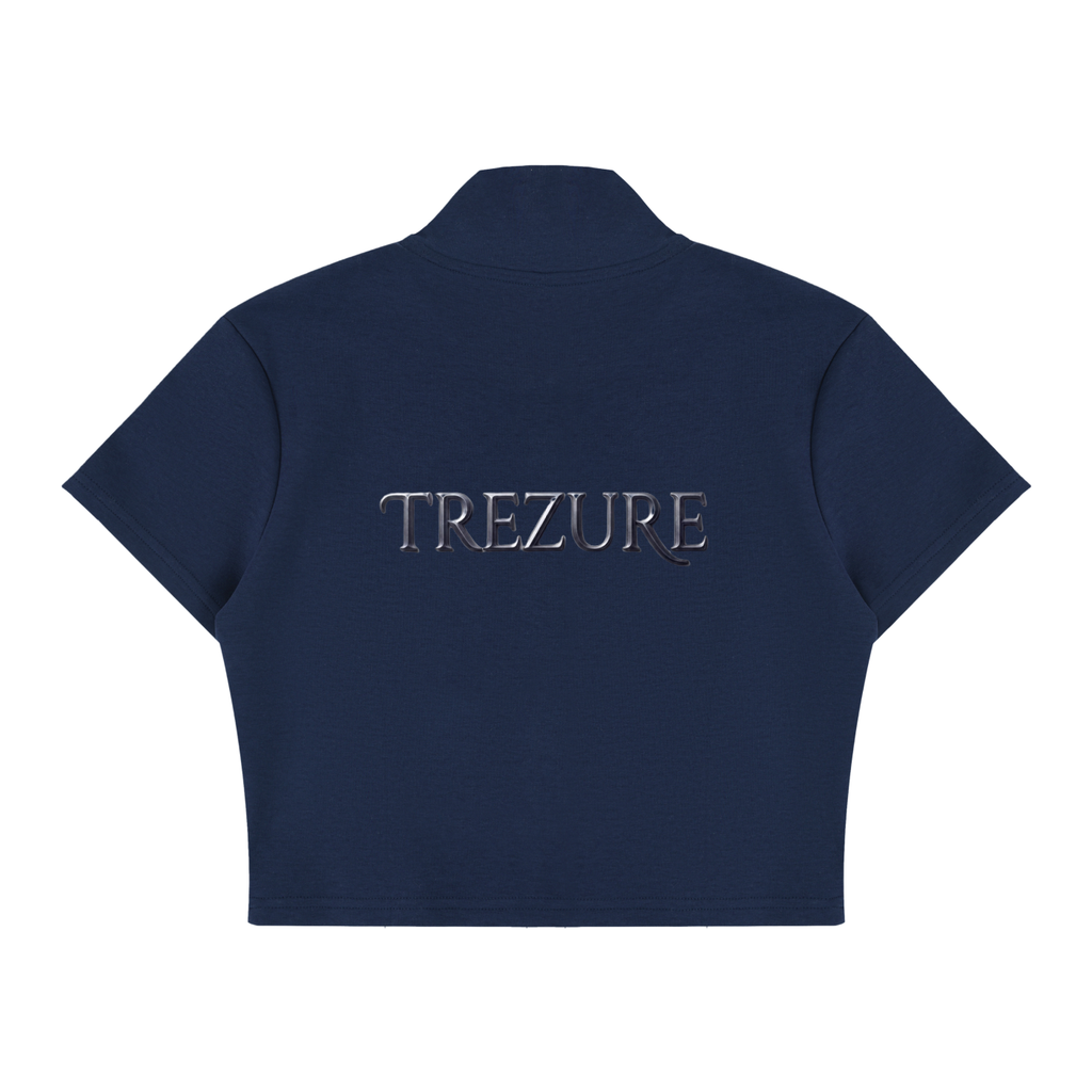 Women's Cropped Full Zip Short Sleeve T-Shirt